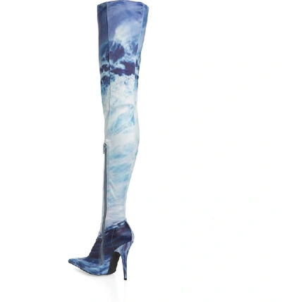 Shop Jeffrey Campbell Gamora Thigh High Boot In Blue Waves