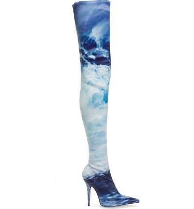 Shop Jeffrey Campbell Gamora Thigh High Boot In Blue Waves