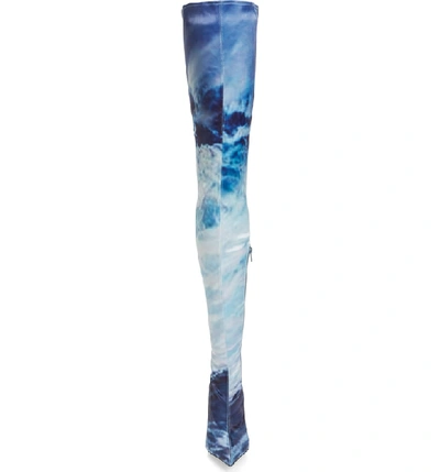 Shop Jeffrey Campbell Gamora Thigh High Boot In Blue Waves