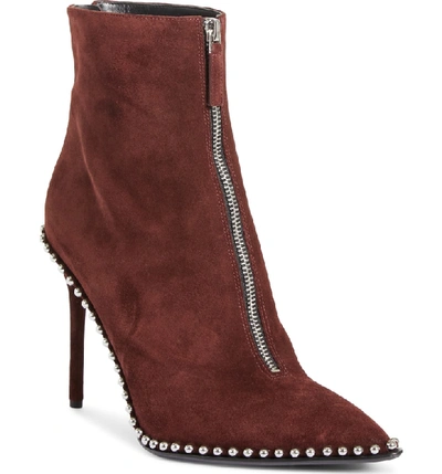 Shop Alexander Wang Eri Studded Bootie In Cranberry