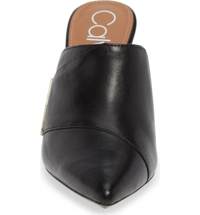 Calvin Klein Grecia Stiletto Mule In Black Leather | ModeSens