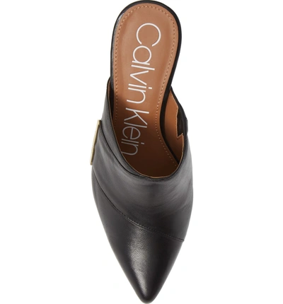 Calvin Klein Grecia Stiletto Mule In Black Leather | ModeSens
