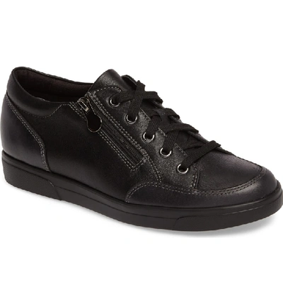 Shop Munro Gabbie Sneaker In Black Metallic Leather