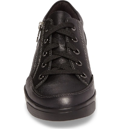 Shop Munro Gabbie Sneaker In Black Metallic Leather