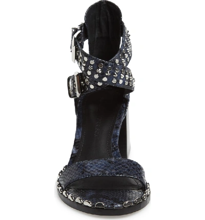 Shop Sigerson Morrison Apple Studded Sandal In Navy/ Black