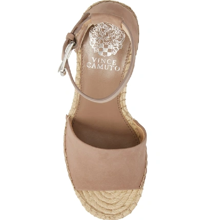 Shop Vince Camuto Leera Wedge Sandal In Dusty Mink Leather