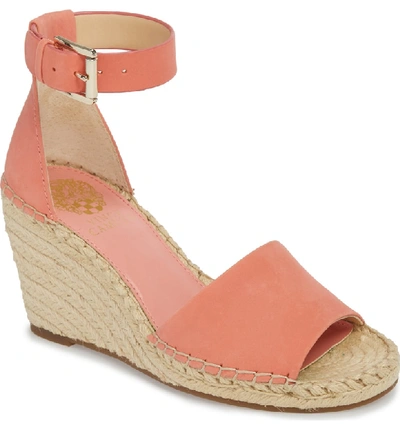 Shop Vince Camuto Leera Wedge Sandal In Fancy Flamingo Leather