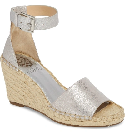 Shop Vince Camuto Leera Wedge Sandal In Metal Silver