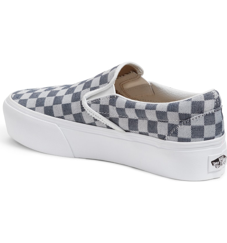 Vans Platform Slip-on Sneaker In Checkerboard Denim | ModeSens