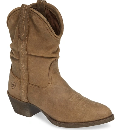 Shop Ariat Reina Slouchy Western Boot In Brown Bomber Leather