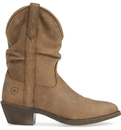 Shop Ariat Reina Slouchy Western Boot In Brown Bomber Leather