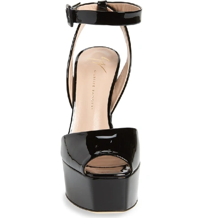 Shop Giuseppe Zanotti Lavinia Platform Sandal In Black Patent