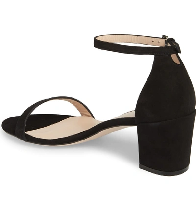 Shop Stuart Weitzman Simple Ankle Strap Sandal In Black Suede