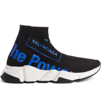 Shop Balenciaga Dream Speed Trainer Sneaker In Black/ Blue