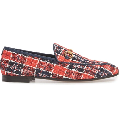 Shop Gucci New Jordaan Loafer In Red/ Blue