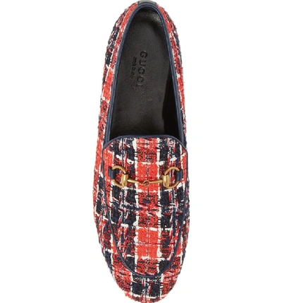 Shop Gucci New Jordaan Loafer In Red/ Blue