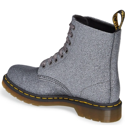 Shop Dr. Martens' 1460 Glitter Bootie In Pewter Glitter