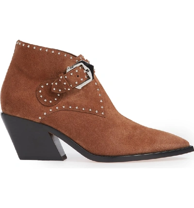 Shop Givenchy Elegant Studs Pointy Toe Boot In Havanna Brown