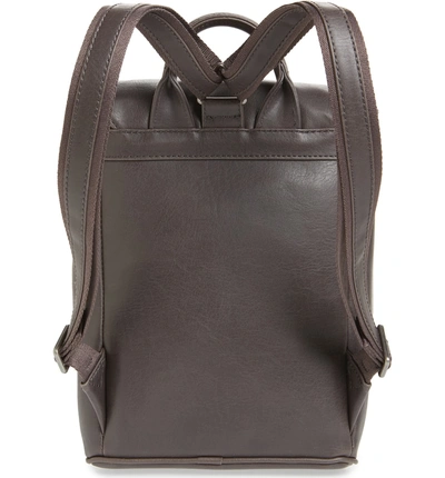 Shop Matt & Nat Mini Fabi Faux Leather Backpack - Grey In Charcoal
