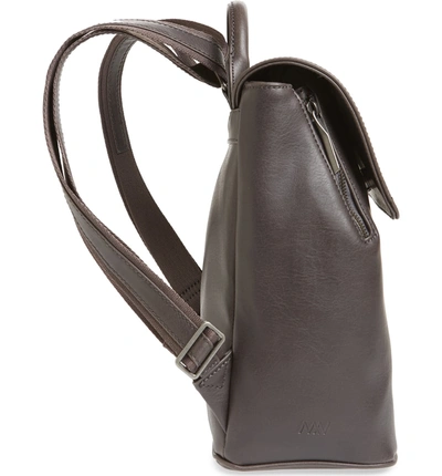 Shop Matt & Nat Mini Fabi Faux Leather Backpack - Grey In Charcoal