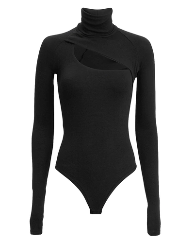 Shop Alix Nyc Carder Turtleneck Jersey Bodysuit In Black