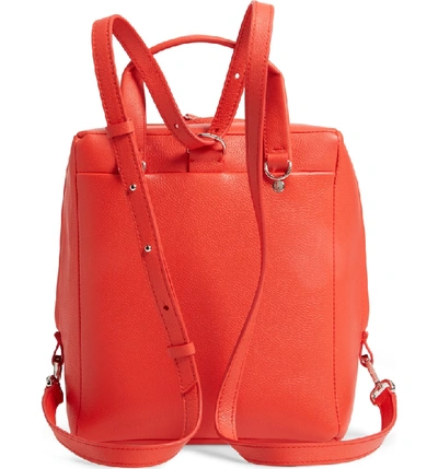 Shop Calvin Klein 205w39nyc Cube Leather Backpack - Red In Campari