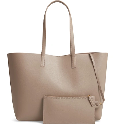Shop Saint Laurent 'shopping' Leather Tote In Mink