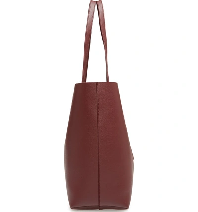 Shop Saint Laurent 'shopping' Leather Tote - Burgundy In Rouge Legion