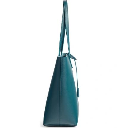 Shop Saint Laurent 'shopping' Leather Tote - Blue/green In Dark Turquoise