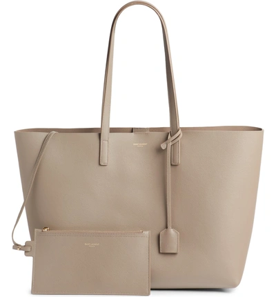 Shop Saint Laurent 'shopping' Leather Tote In Light Natural