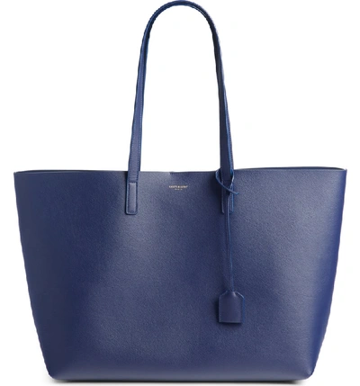 Shop Saint Laurent 'shopping' Leather Tote - Blue In Saphir