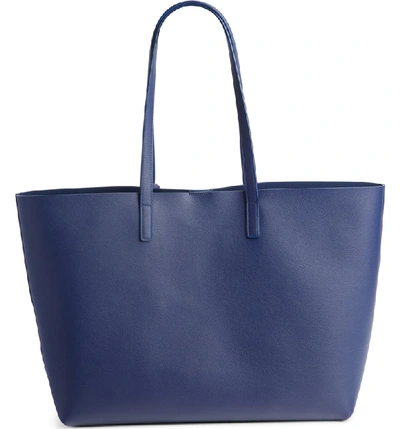 Shop Saint Laurent 'shopping' Leather Tote - Blue In Saphir