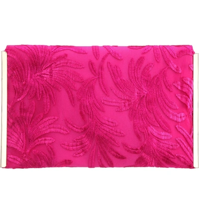 Shop Nina Embroidery Envelope Clutch Bag - Pink In Magenta