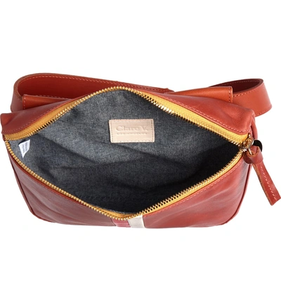 Shop Clare V Leather Fanny Pack - Brown In Cognac Veg Stripe