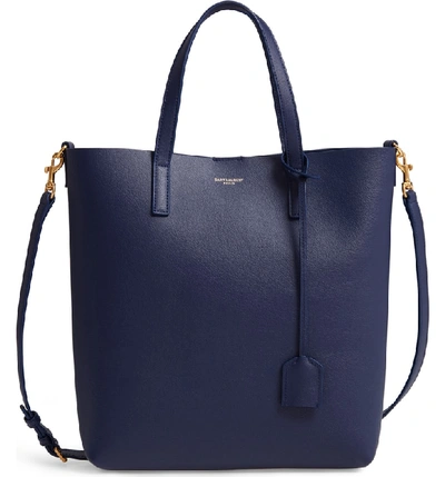 Shop Saint Laurent Toy Shopping Leather Tote In Sapphire