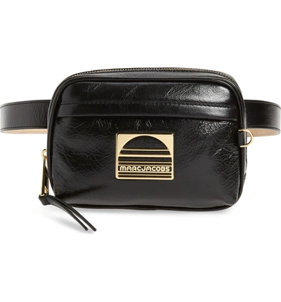 Marc Jacobs Sport Patent Leather Belt Bag In Black/gold
