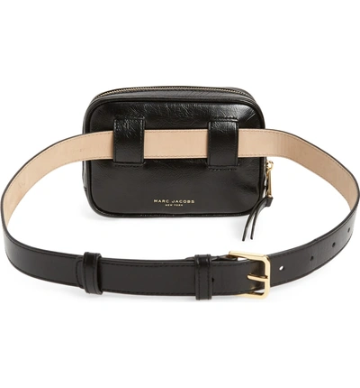 Shop Marc Jacobs Sport Leather Belt Bag In Black