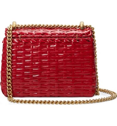 Shop Gucci Small Linea Cestino Glazed Wicker Shoulder Bag - Red In Rosso