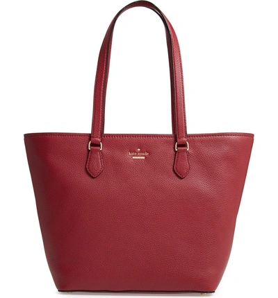 Shop Kate Spade Jackson Street - Jana Leather Tote - Red In Fig Jam