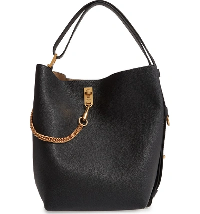 Shop Givenchy Medium Gv Goatskin Bucket Bag - Black