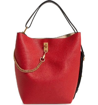 Shop Givenchy Medium Gv Goatskin Bucket Bag - Red In Bright Red