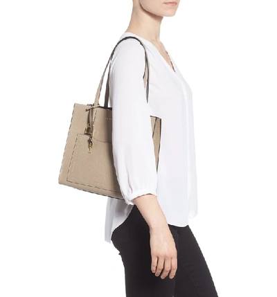 Shop Marc Jacobs The Grind Medium Leather Tote - Beige In Light Slate