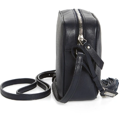 Shop Saint Laurent Small Mono Leather Camera Bag In Deep Marine