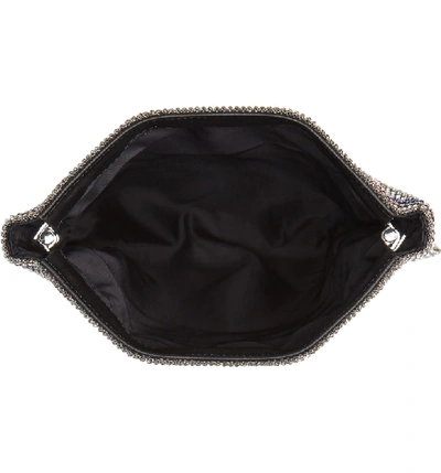 Shop Alexander Wang Wanglock Rhinestone Clutch - Metallic In Silver