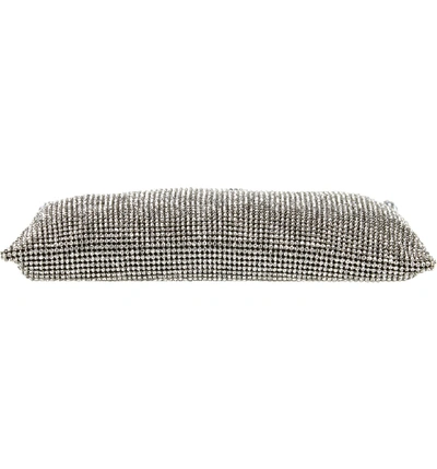 Shop Alexander Wang Wanglock Rhinestone Clutch - Metallic In Silver