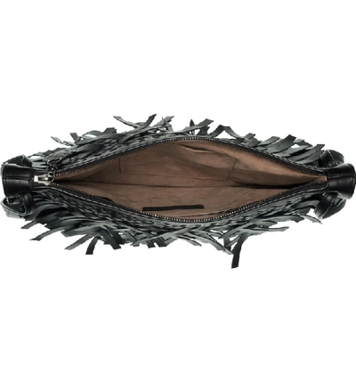 Shop Bottega Veneta Medium Intrecciato Fringe Leather Crossbody Bag - Black In Nero