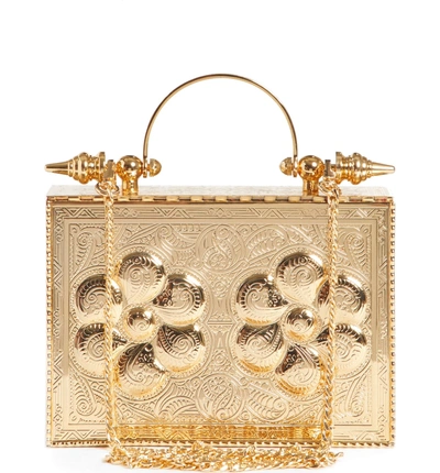 Shop Okhtein Square Palmette Flower Minaudiere - Metallic (nordstrom Exclusive) In Gold