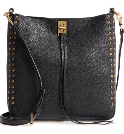 Shop Rebecca Minkoff Small Darren Deerskin Leather Feed Bag - Black