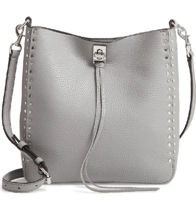 Shop Rebecca Minkoff Small Darren Deerskin Leather Feed Bag - Grey