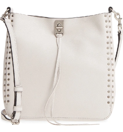 Shop Rebecca Minkoff Small Darren Deerskin Leather Feed Bag - Grey In Putty